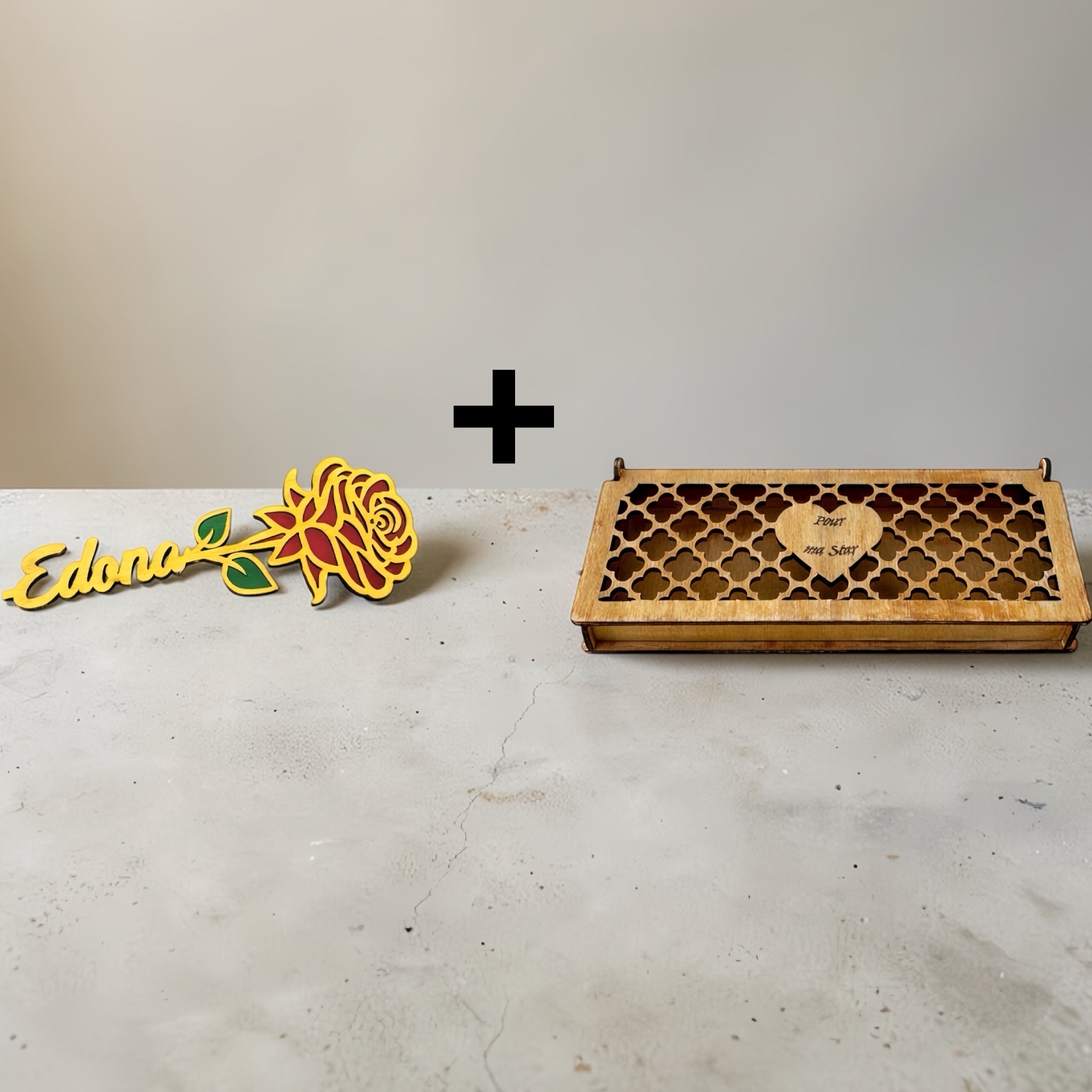 Pack fleur + boîte personalisable